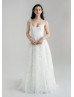 Scoop Neck Ivory Lace Lightweight Wedding Dress